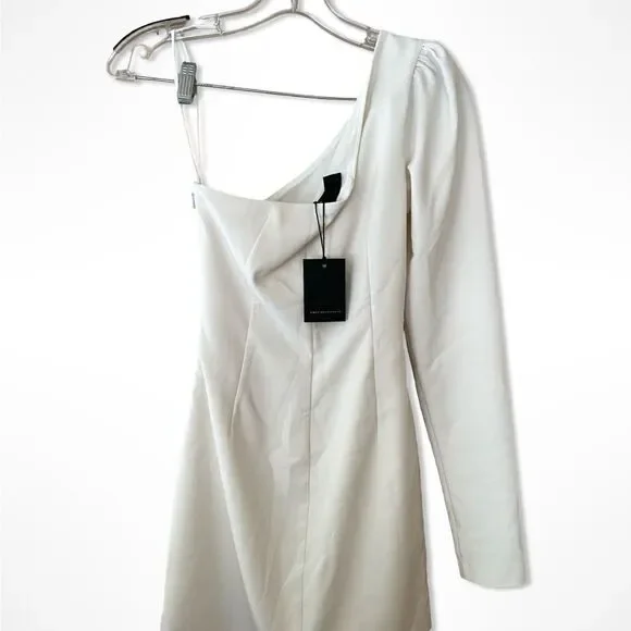 NWT Michael Costello x REVOLVE Fabian Mini Dress Ivory white one shoulder XS - Picture 4 of 8